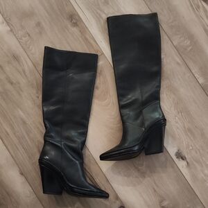 Tory Burch Leather Lila Black Knee Boots Sz 6.5